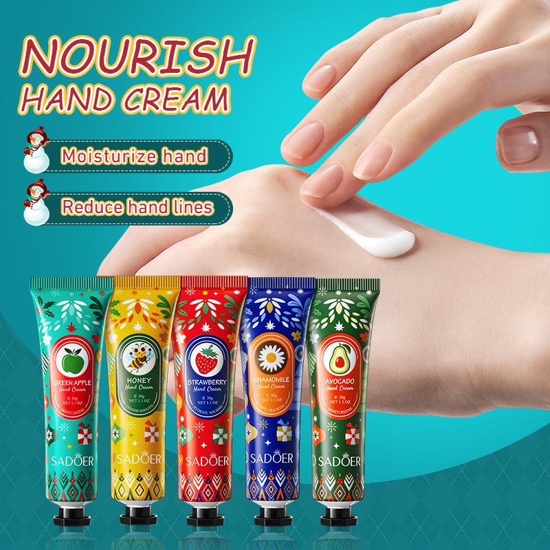 Hand Cream Set Supplier - SADOER Five-Piece Set Autumn Winter Organic Christmas Gift Box Moisturizing