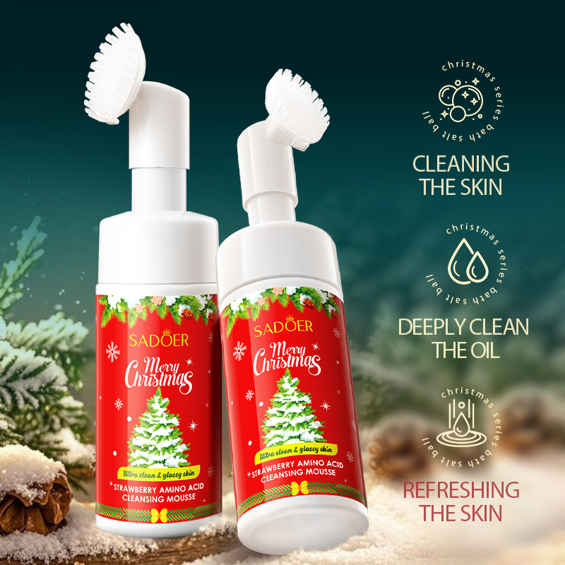Facial Cleanser Supplier - SADOER Christmas Oil Control Skin Face Wash Gentle Foaming Amino Acid