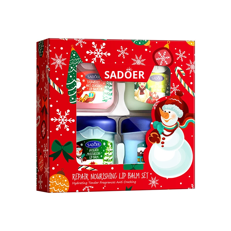 Lip Balm Set Manufacturer - SADOER Christmas Nourishing Anti-Chapped Moisturizing Cream Kiwifruit Milk