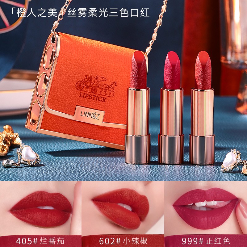 Matte Lipstick Factory - Orange Man Beauty Mist Soft Gloss Three Color Lipstick Magic High Pigment