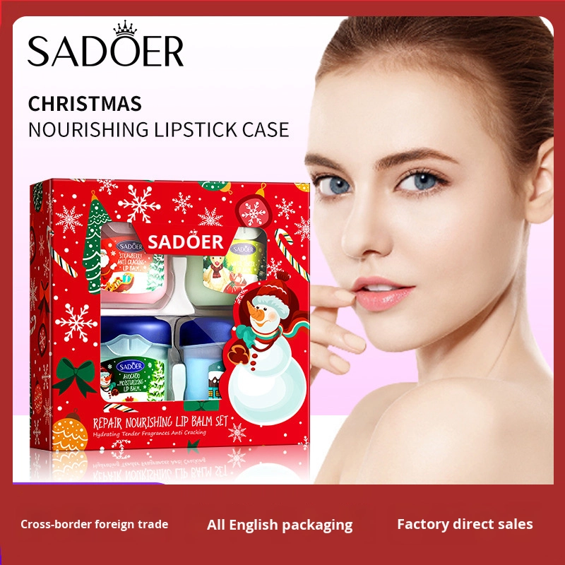 Lip Balm Set Manufacturer - SADOER Christmas Nourishing Anti-Chapped Moisturizing Cream Kiwifruit Milk