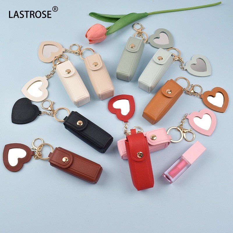 Lipstick Bag Manufacturer - Fashion Portable Mini Lipstick Lip Oil Bag Travel Pouch PU Cosmetic Bag Makeup Heart