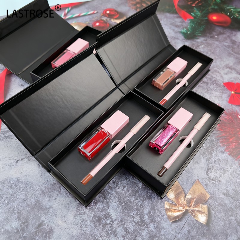 Lip Combo Set Factory - Vegan Gift 2 in 1 Matte Liquid Lipstick Lipliner Pencil Kits Long Lasting