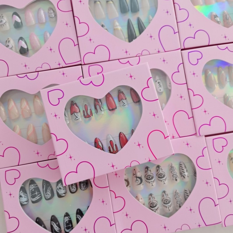 Luxury Press on Nail Packaging Manufacturer - Luxury Pink Press on Nail Packaging Empty Nail Box High Quality Bulk False