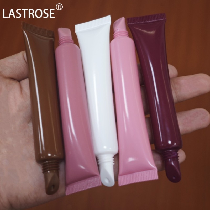 Glossy Lip Balm Tube Factory - Wholesale 10ML Glossy Lip Balm Squeeze Tube Packaging White Pink Plastic PE Material Squeeze