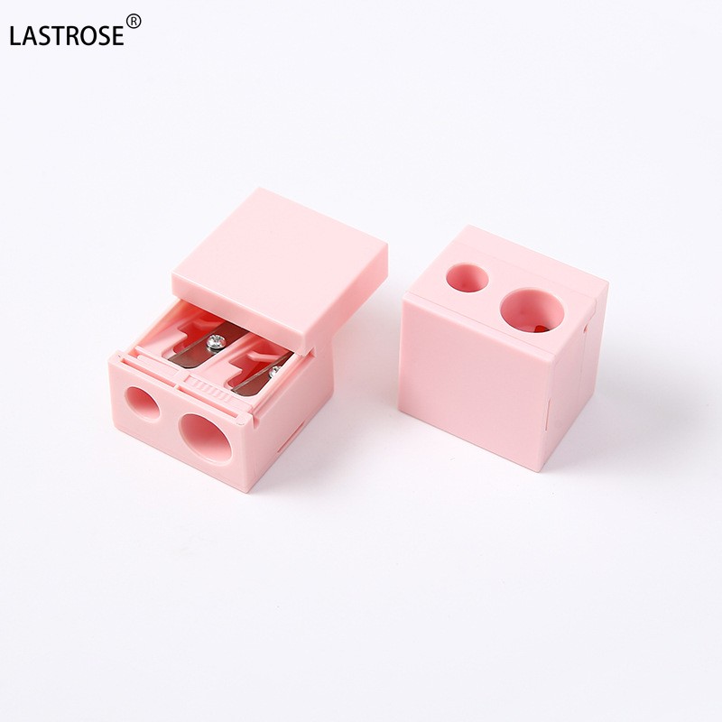 Pencil Sharpener Factory - Private Label Pink Black Lip Liner Pencil Sharpener Wholesale Double Hole Plastic Pencil Sharpener