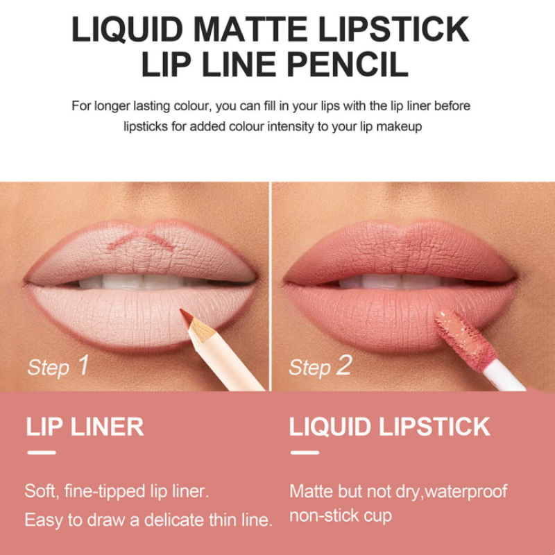 Lip Makeup Set Supplier - Factory Wholesale Moisturizing 19 Colors Nude Lip Gloss Vegan Matte Cream Lip Liner Pencil Kit Private Label