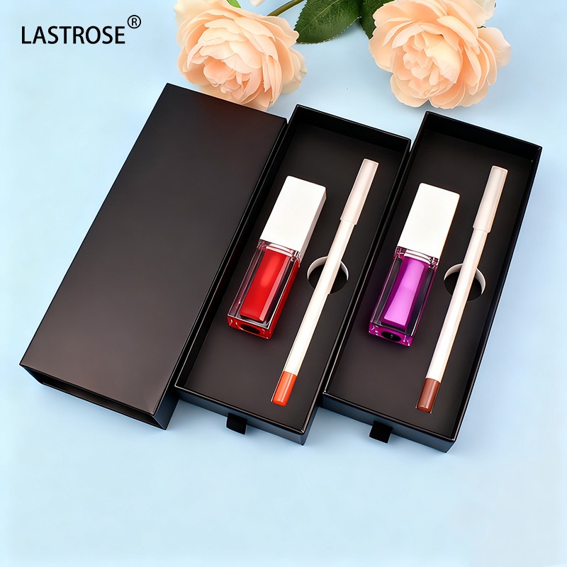 Lipgloss Sets Factory - Wholesale Pink Black Sliding Package Set Moisturizing Lip Kit Private Label