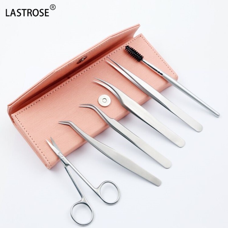 Silver Cluster Eyelash Tools Set Supplier - High Quality Private Label 6 in 1 Silver Cluster Eyelash Tools Set Stainless Steel