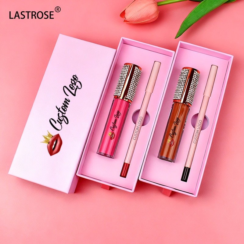 Lip Combo Set Factory - Vegan Gift 2 in 1 Matte Liquid Lipstick Lipliner Pencil Kits Long Lasting