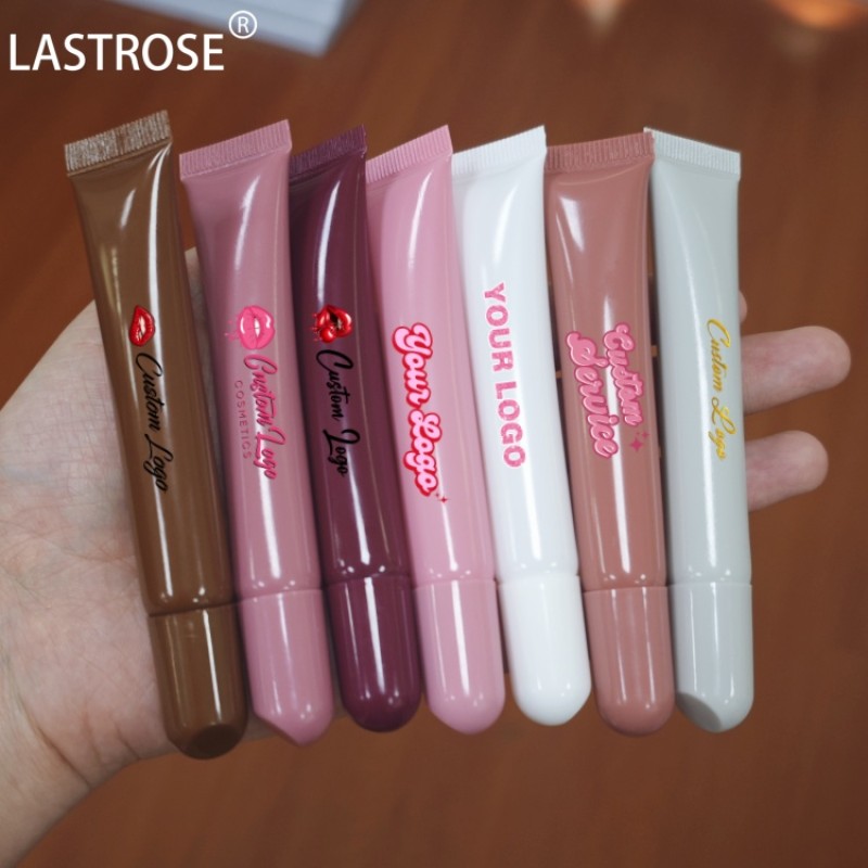 Glossy Lip Balm Tube Factory - Wholesale 10ML Glossy Lip Balm Squeeze Tube Packaging White Pink Plastic PE Material Squeeze