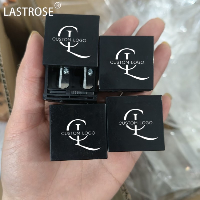 Eyebrow Pencil Sharpener Manufacturer - OEM Black Eyebrow Pencil Sharpener Private Label Double Hole Plastic Lip Liner Pencil