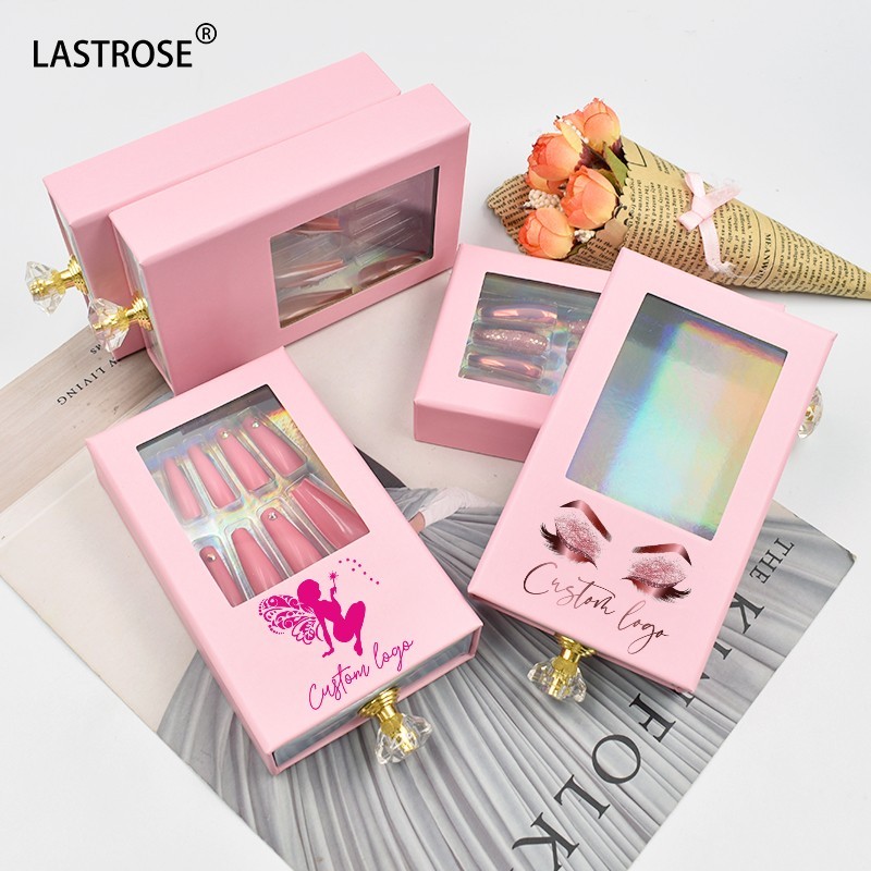 Luxury Press on Nail Packaging Manufacturer - Luxury Pink Press on Nail Packaging Empty Nail Box High Quality Bulk False