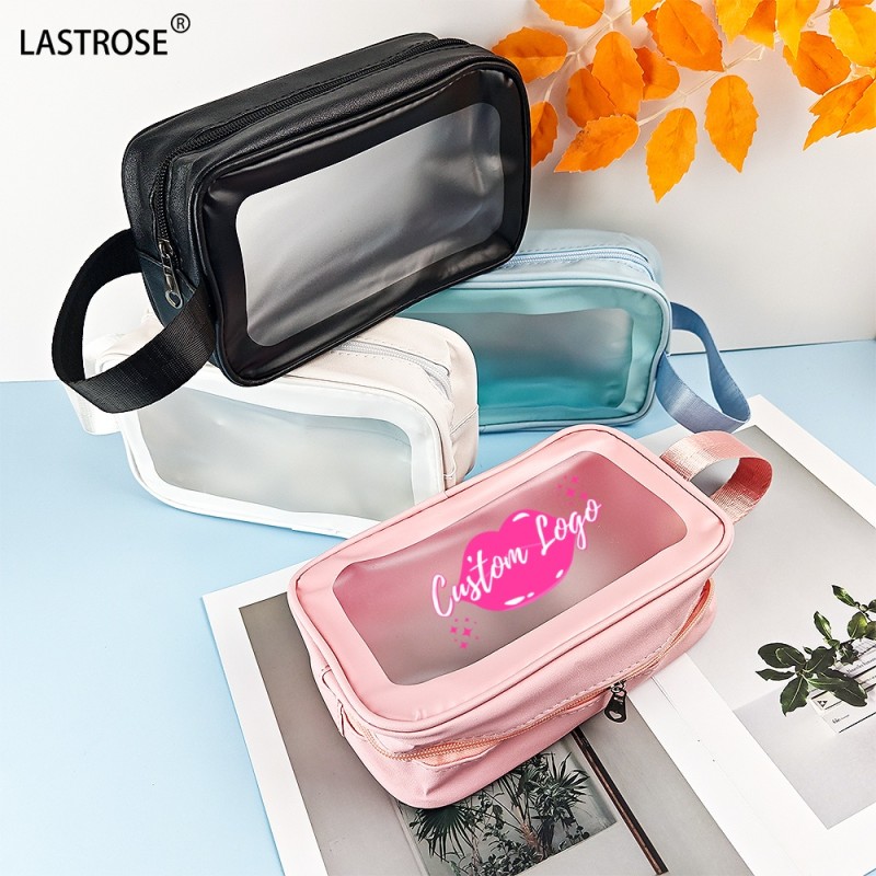 Waterproof Toiletry Bag Factory - Waterproof Toiletry Bag Transparent PVC Wash Bag Cosmetic Makeup Bag Black Transparent Matte