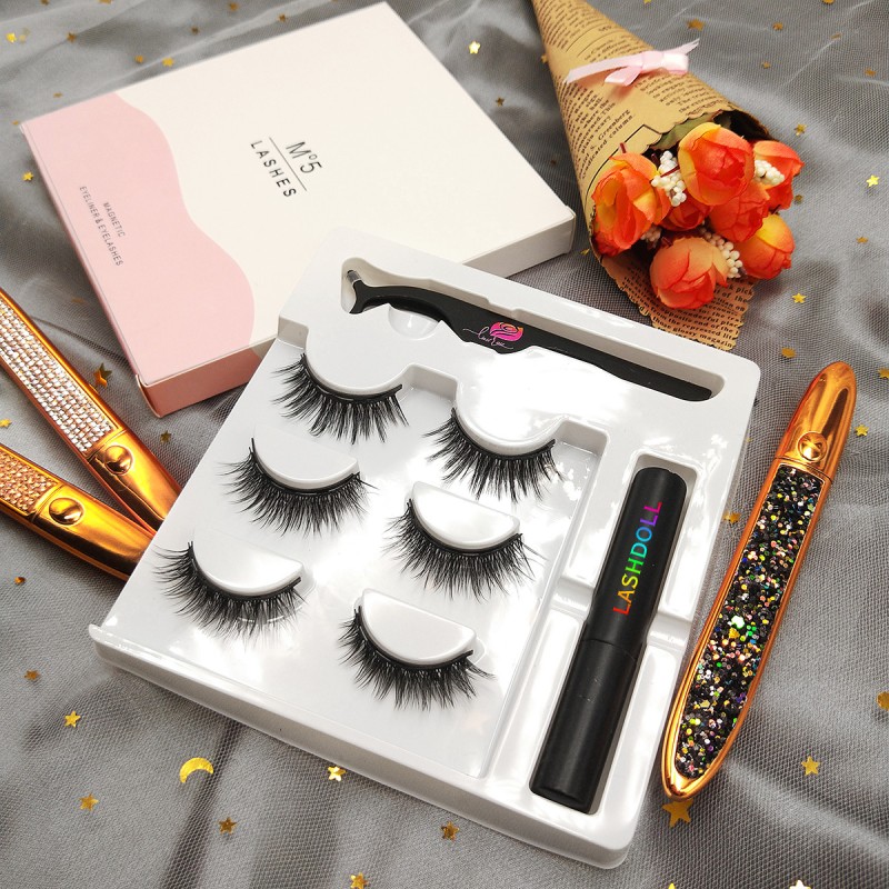 Magnetic Full Strip Eyelashes Factory - Best-selling Magnetic Full Strip Eyelashes Suit Liquid Magnetic Eyeliner 3 Magnet