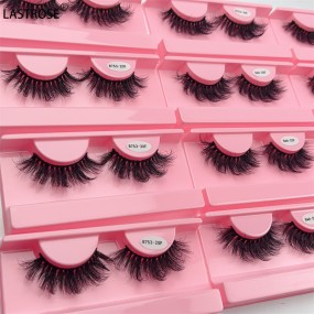 Pink Tray Eyelash Supplier - Wholesale 15mm 20mm Fluffy Natural Russian Curl Pink Tray Faux Mink Eyelash Private Label