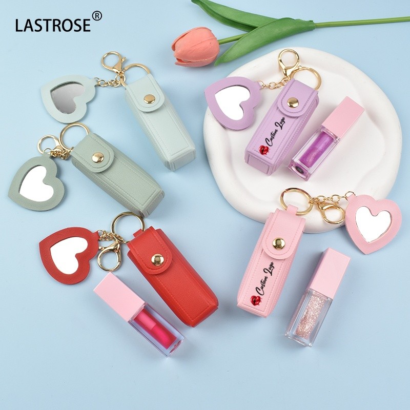 Lipstick Bag Manufacturer - Fashion Portable Mini Lipstick Lip Oil Bag Travel Pouch PU Cosmetic Bag Makeup Heart