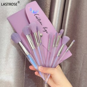 Purple Makeup Brush Set Factory - Professional 10-Piece Purple Makeup Brush Set Contour Blending and Foundation for Face