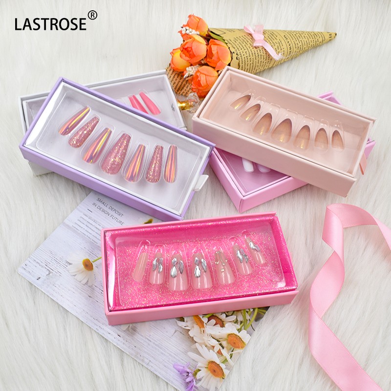 Luxury Press on Nail Packaging Manufacturer - Luxury Pink Press on Nail Packaging Empty Nail Box High Quality Bulk False