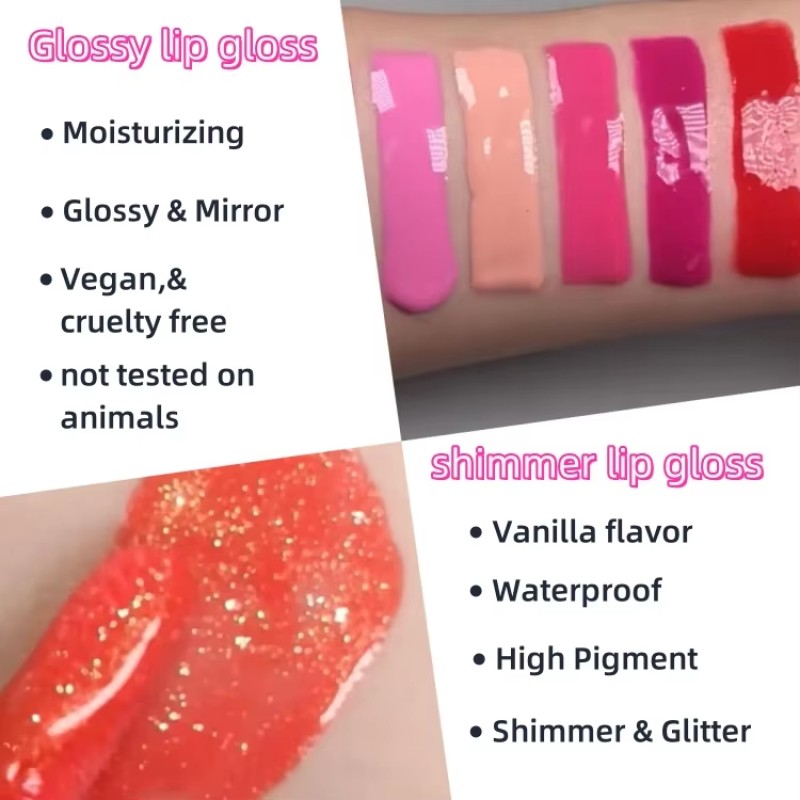 Liquid Lipgloss Factory - Luxury Transparent Lip Gloss High Shiny Glossy Vegan Nude Lipgloss Private Label