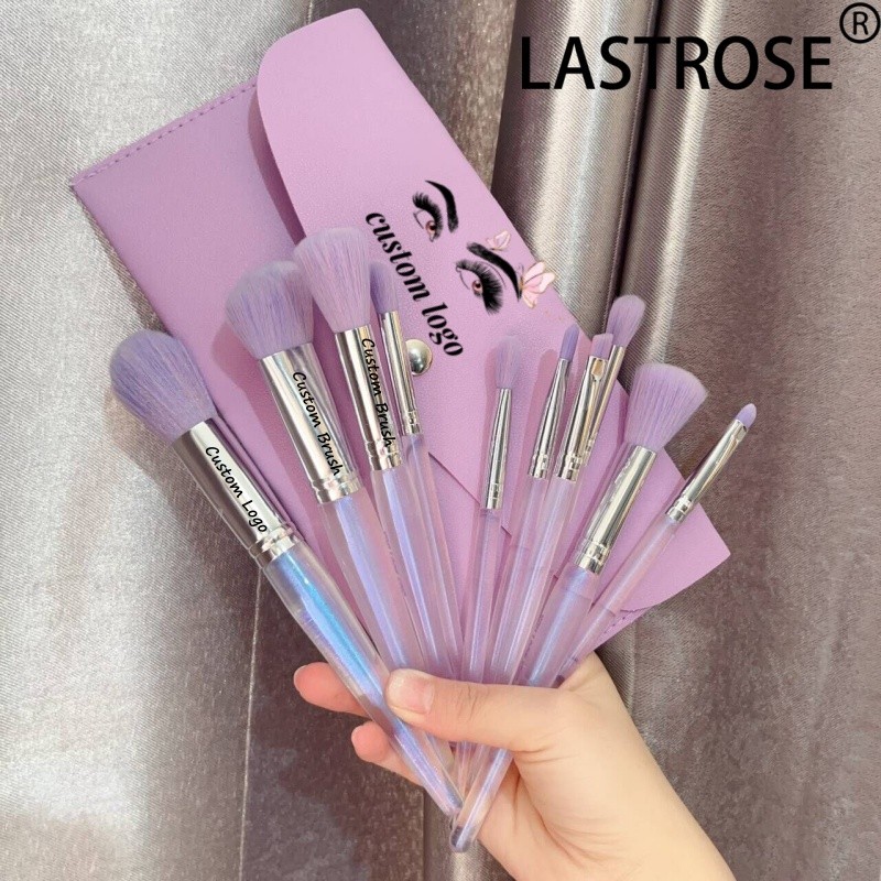 Purple Makeup Brush Set Factory - Professional 10-Piece Purple Makeup Brush Set Contour Blending and Foundation for Face
