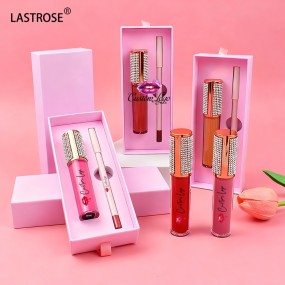 Lip Gloss Kit Manufacturer - Private Label 2 in 1 Lipgloss and Lip Liner Box Set High Pigmented Makeup