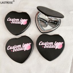 Foldable Compact Mirror Factory - Travel Makeup Cosmetic Mirror with PU Leather Magnet Switch Foldable Compact