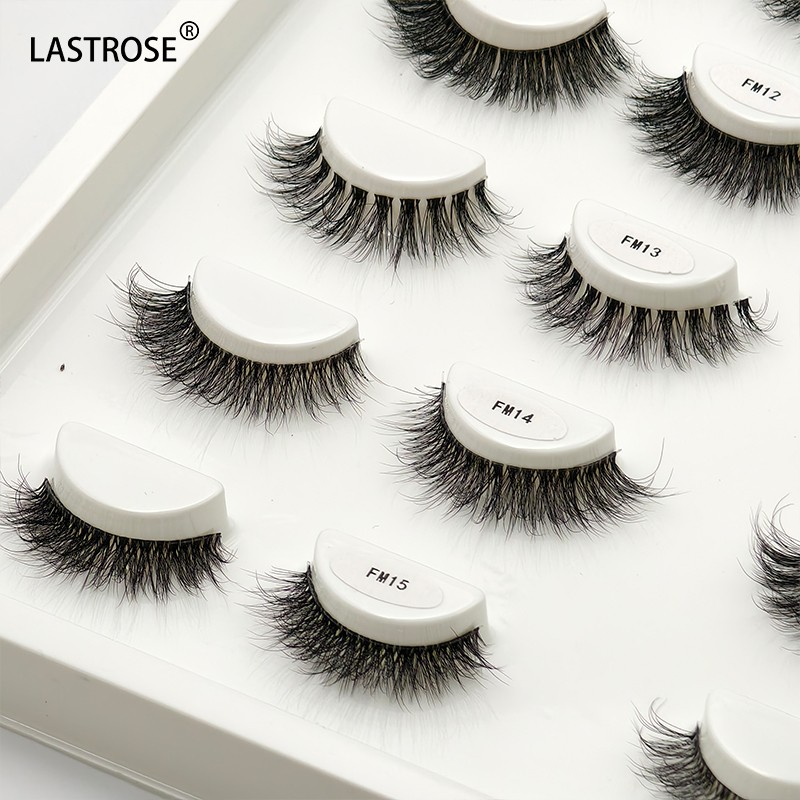 Single Pair Lashes Manufacturer - Private Label Faux Mink Full Strip Lashes Wholesale 12-15 mm Clear Band Single Pair