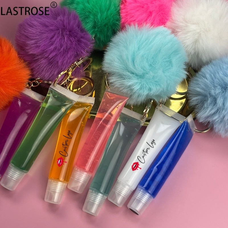 Lip Plump Oil Supplier - Vegan Plumping Lip Oil Fruit Private Label Lip Oil With Pompom Hydrating