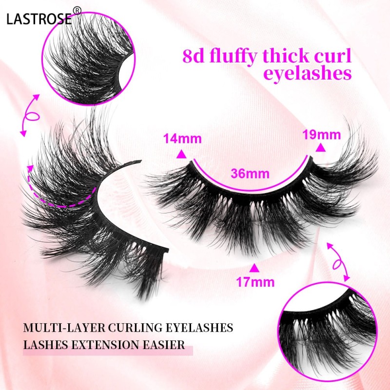 Volume Fake Eyelashes Manufacturer - 4 Pairs Cruelty-Free 25mm Length 8D Vegan Fluffy Faux 3D Mink Lashes Russian