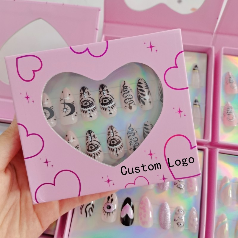 Press on Nail Packaging Box Supplier - Luxury Make Your Own logo Press on Nail Packaging Box Wholesale Beauty Shop False Nails