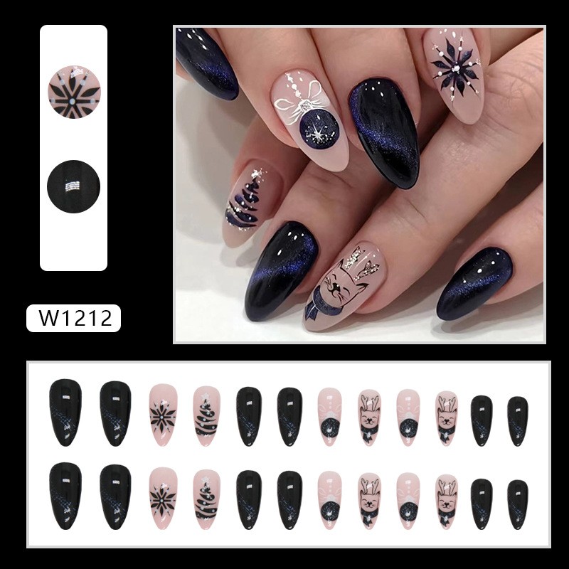 Almond Shape Press on Nails Supplier - Wholesale Almond Shape Press on Nails OEM Nail Packaging 24pcs Halloween Style