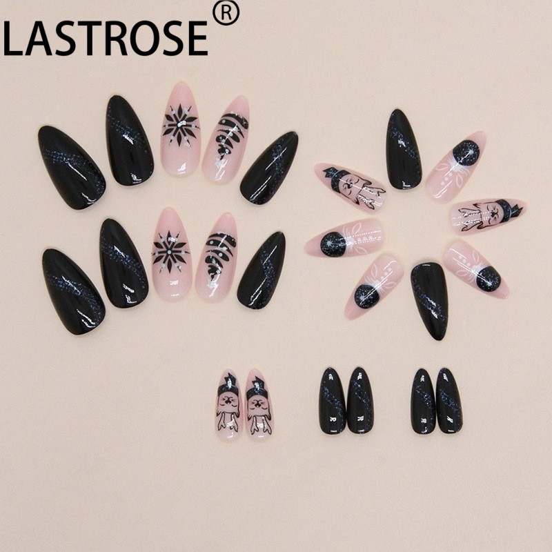 Almond Shape Press on Nails Supplier - Wholesale Almond Shape Press on Nails OEM Nail Packaging 24pcs Halloween Style