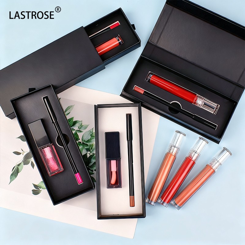 Lipgloss Sets Factory - Wholesale Pink Black Sliding Package Set Moisturizing Lip Kit Private Label