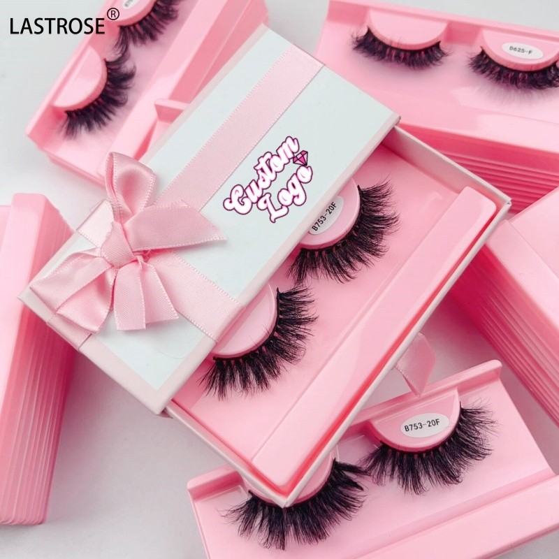 Vegan Mink Eyelash Factory - 15mm 20mm 25mm Vegan Fluffy Faux 3D Mink Eyelash Wholesale Gift Ribbon Lashes Box