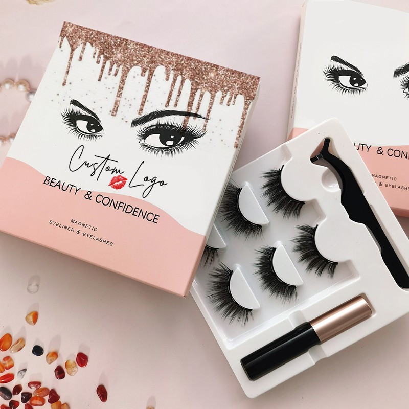 Magnetic Lash Set Factory - Private Label 5 Magnets Magnetic Lashes Wholesale Natural 3D Magnetic Lash Set False Eyelashes