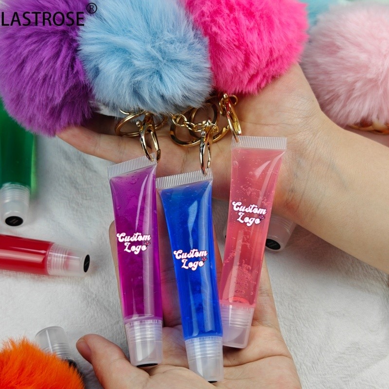 Lip Plump Oil Supplier - Vegan Plumping Lip Oil Fruit Private Label Lip Oil With Pompom Hydrating