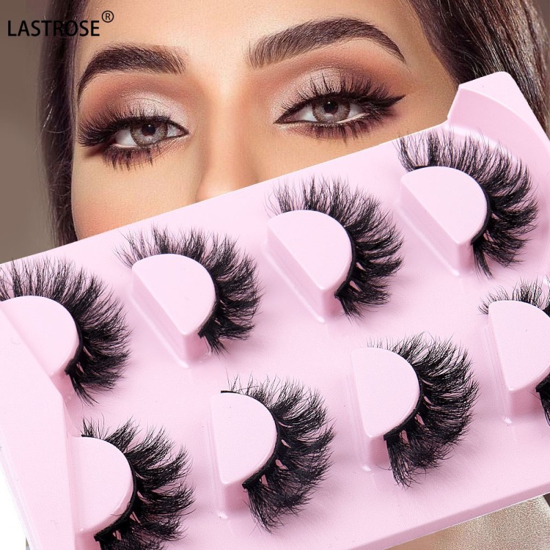 Volume Fake Eyelashes Manufacturer - 4 Pairs Cruelty-Free 25mm Length 8D Vegan Fluffy Faux 3D Mink Lashes Russian