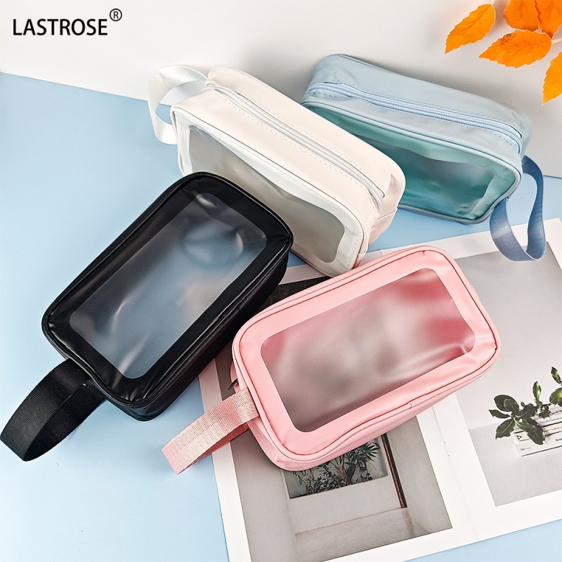 Waterproof Toiletry Bag Factory - Waterproof Toiletry Bag Transparent PVC Wash Bag Cosmetic Makeup Bag Black Transparent Matte