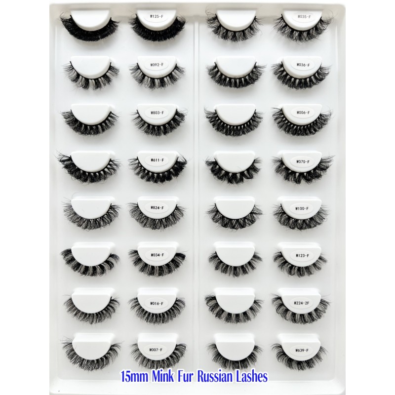 Mink Lash Extensions Factory - Factory Wholesale Natural Matte Black Russian 15mm Mink Lash Extensions With Lashes Box