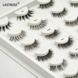 False Natural Eyelashes Manufacturer - Natural Fluffy Faux Mink Eyelash Strips Wholesale Eye Lashes Clear Band