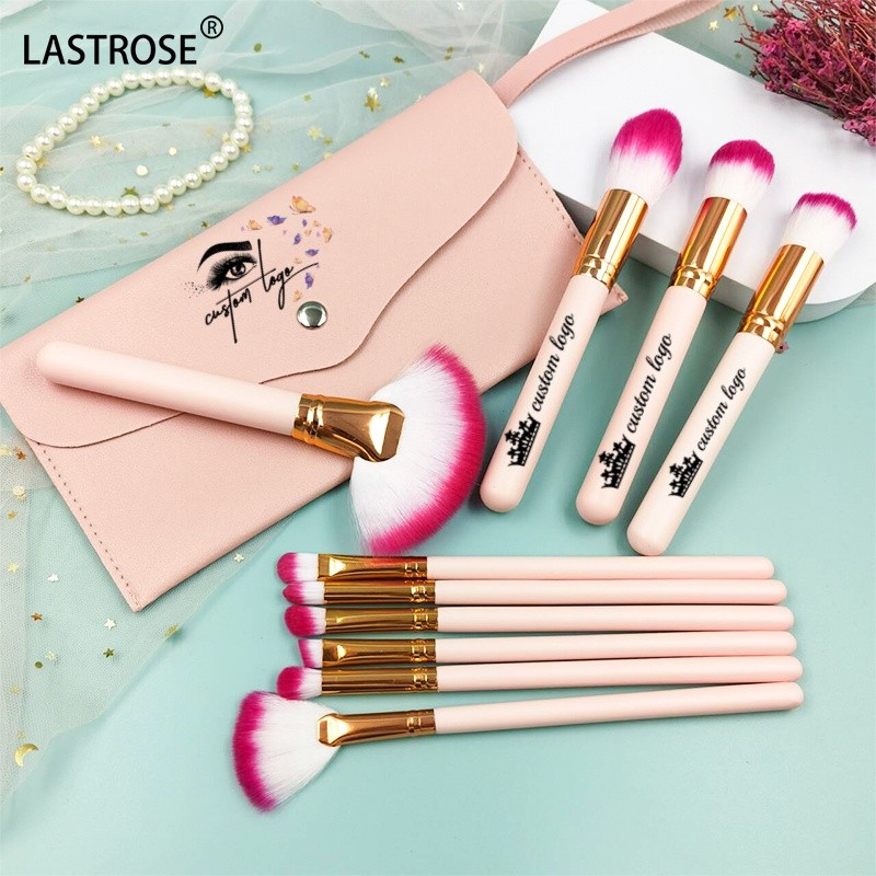 Foundation Brush Set Manufacturer - 10PCS Beauty Foundation Brush Premium Makeup Brush Set Wooden Handle Pink Cosmetic