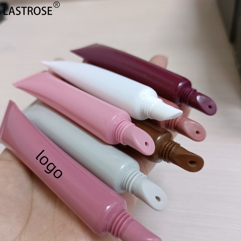 Glossy Lip Balm Tube Factory - Wholesale 10ML Glossy Lip Balm Squeeze Tube Packaging White Pink Plastic PE Material Squeeze
