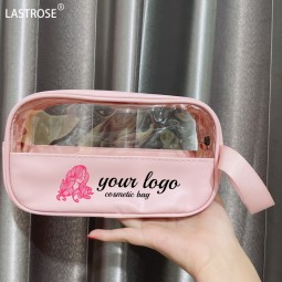 PVC Cosmetic Cases Factory - Wholesale Pink Clear Waterproof Pvc Cosmetic Cases With Handle Private Label Large Capacity PU