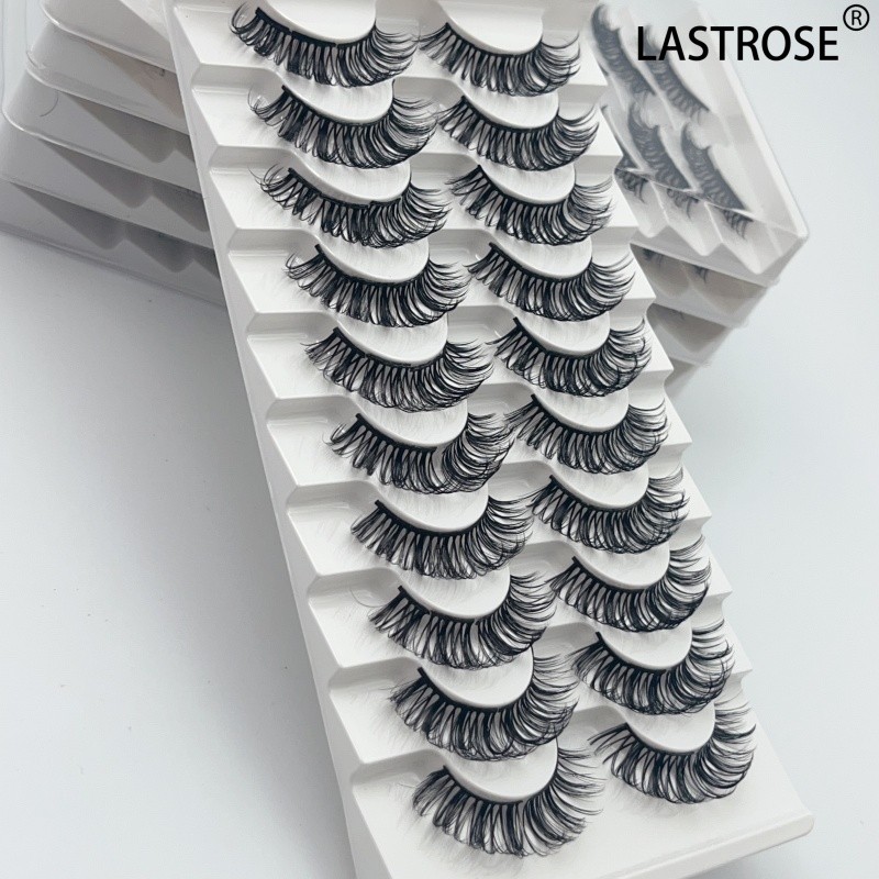 Russian Volume Eyelash Factory - Eyelash Factory 10 Pairs D Curl Russian Volume Eyelash Pre-cut Cat Wispy Dramatic Segment