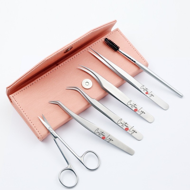 Makeup Tools Kit Manufacturer - New Private Label Makeup Tools Kit Eyelash Tweezers and Eyebrow Scissors with Pointed Tip