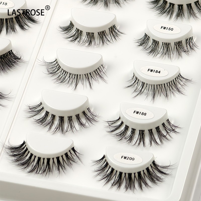 Vegan Lashes Factory - Natural Long Clear Band Vegan Lashes Fall Strip Faux Mink Eyelash Private Label