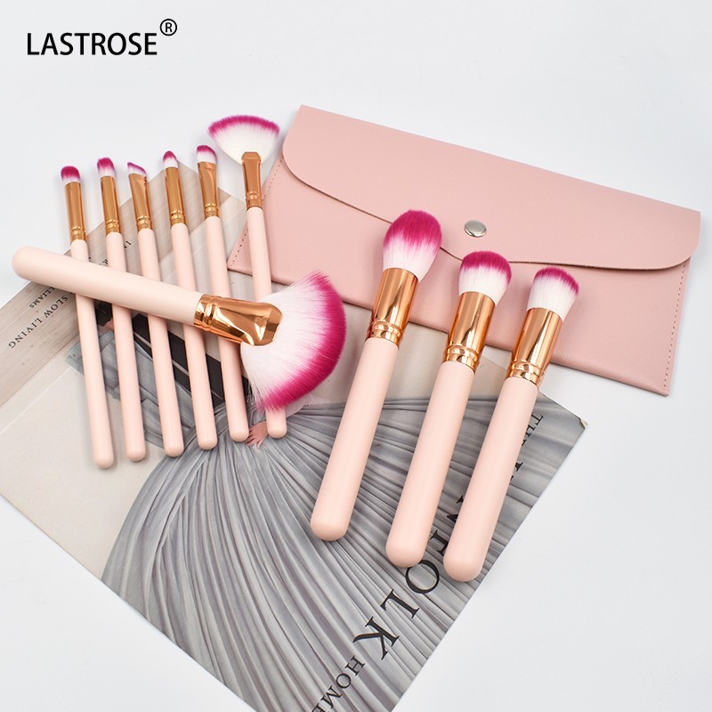 Powder Foundation Brush Set Supplier - Powder Foundation Brush Set Private Label Pink Make-up Brushes for Makeup Synthetic
