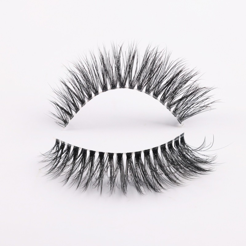 False Natural Eyelashes Manufacturer - Natural Fluffy Faux Mink Eyelash Strips Wholesale Eye Lashes Clear Band