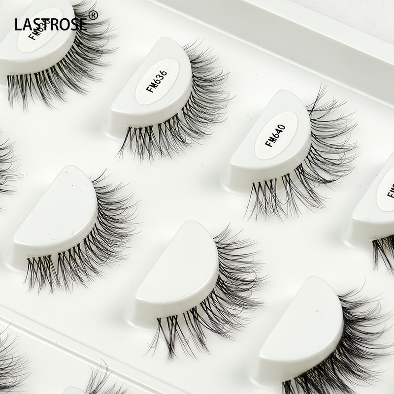 Vegan Lashes Factory - Natural Long Clear Band Vegan Lashes Fall Strip Faux Mink Eyelash Private Label